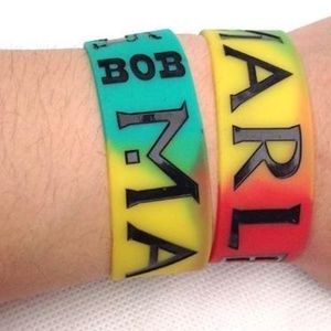 (2) BOB MARLEY BRACELETS ACCESSORIES REGGAE MUSIC SIZE ADULT MENS ONE SIZE
